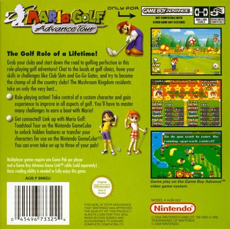 Mario Golf Advance Tour 2004 Game Boy Advance Box Cover Art Mobygames