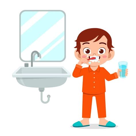 Menino escovando dentes Vector Ilustração imagem vetorial de yusufdemirci