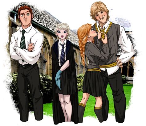 Disney Characters Reimagined As Hogwarts Students The Golden Trio