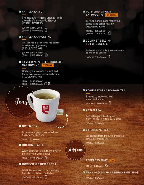 Ccd Menu Foods And Beverages Café Coffee Day