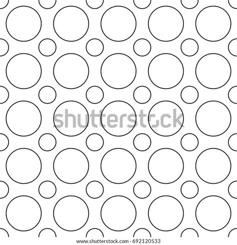 Seamless Monochrome Circle Pattern Vector Background Stock Vector