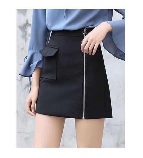 Юбка AliExpress Yichaoyiliang Blue A line Mini Skirts Fashion Metal