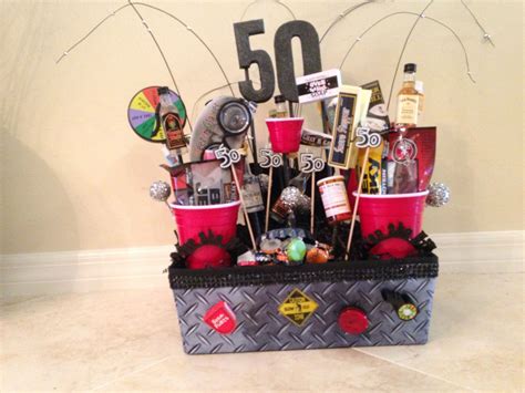 50th birthday gifts for her. 50th Birthday Basket | 50 birthday gift baskets, Birthday ...
