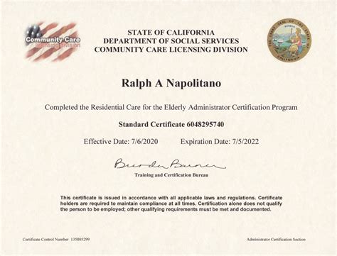Certification – Assisted Living by Raphael