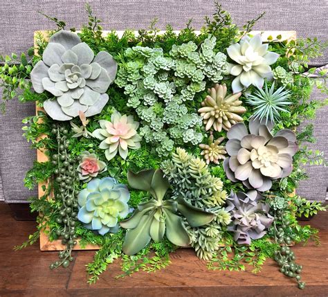Customizable Faux Succulent Wall Etsy In 2020 Faux Succulents