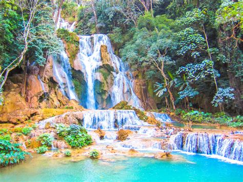 Kuang Si Falls In Luang Prabang Laos