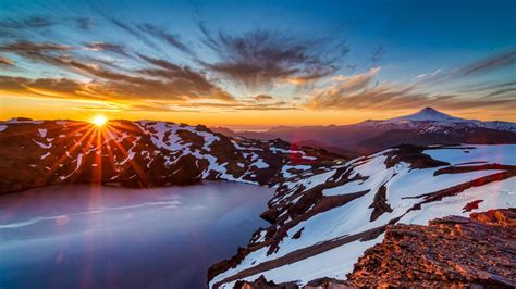 Download 1920x1080 Wallpaper Lake Mountains Sunset Nature Full Hd