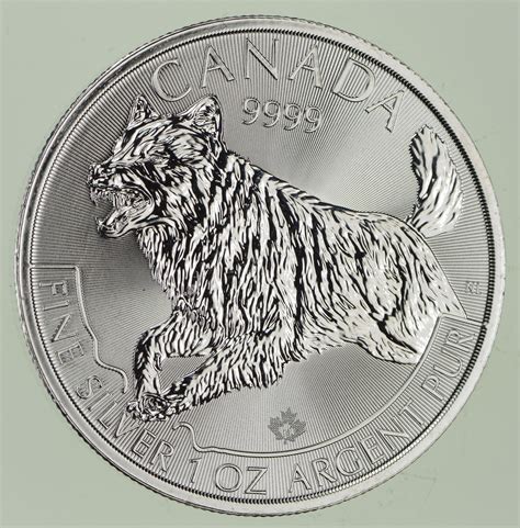 2018 Canadian 5 Dollar 1 Oz Silver Coin Wolf Design One Troy Ounce