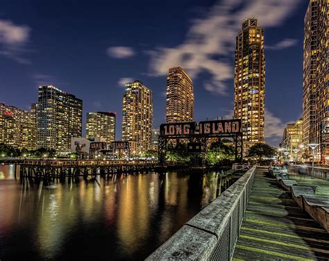 Long Island City At Night Photograph By Chris Ferrara Pixels