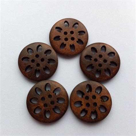 5 Wood Buttons 25mm Large Wooden Button 1 Inch Coffee Etsy Canada