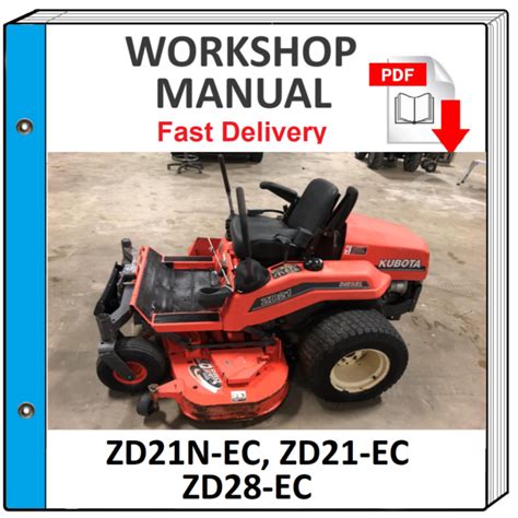 Kubota Zd21n Eczd21 Eczd28 Ec Zero Turn Mower Service Repair Manual
