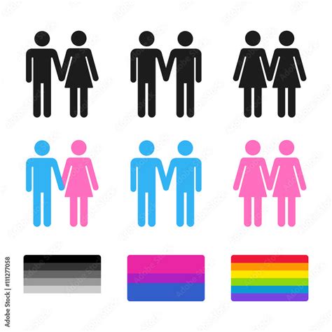 Heterosexuales Y Las Parejas Homosexuales Con Banderas Illustracion My Xxx Hot Girl