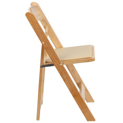 This stylish folding chair comes in a set of two and is made out of teak wood. 2 Pack Wedding Party Event Wood Folding Chair with Vinyl ...