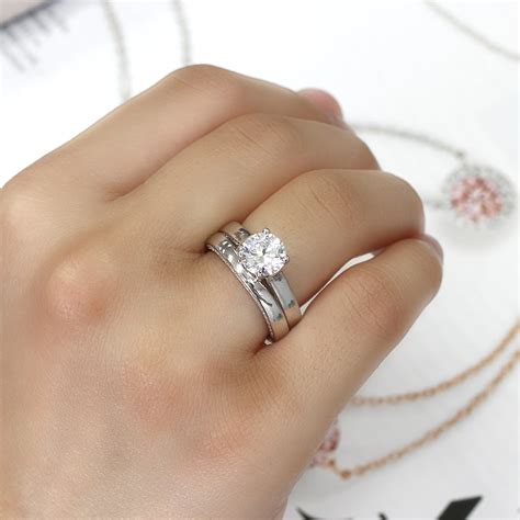 Women Sterling Silver Rhodium Plated 2ct Cz Wedding Engagement Bridal