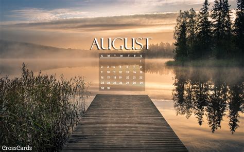 August 2020 Dock Desktop Calendar Free August Wallpaper