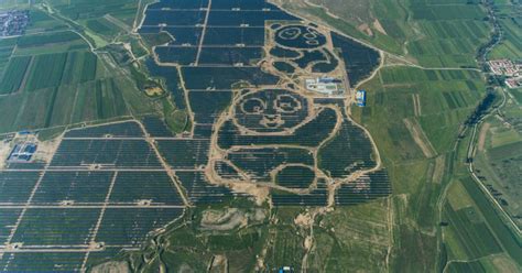 China Huge Solar Farm Shaped As Panda Bears The Silo