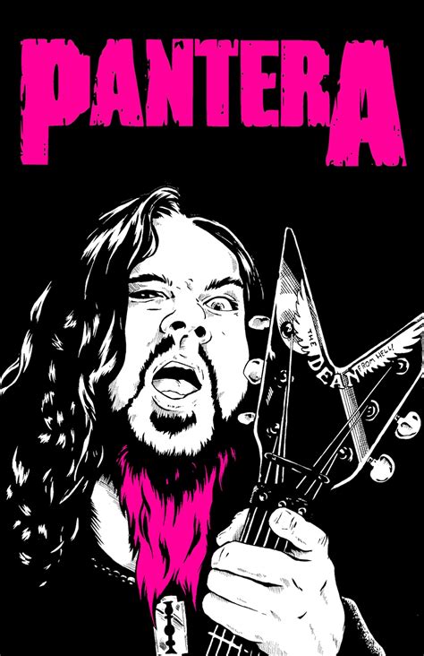Dimebag Darrell Abbott Original Art Print Pantera Damageplan Groove