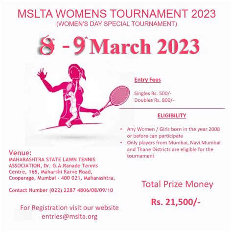 Maharashtra State Lawn Tennis Association Tournament Mumbai Spotik