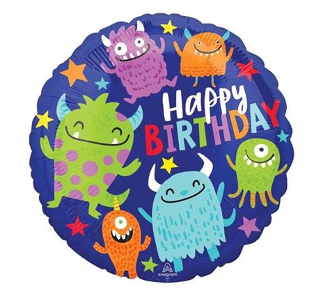Monster Balloons Monster Party Birthday Foil Helium Etsy Little