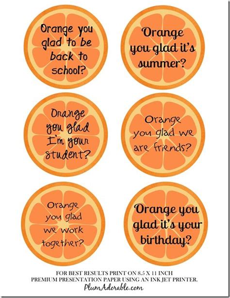 Orange You Glad It S Summer Printable Tags Printable Word Searches