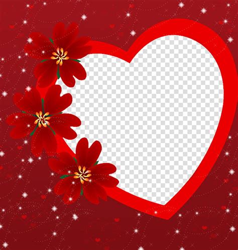 Free Download Frame Valentine Day Red Heart Frame Transparent