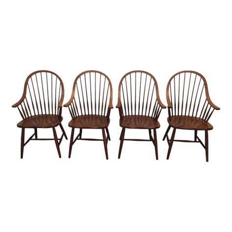 Ethan Allen American Impression Bowback Dining Chairs Set Of 4 Chairish