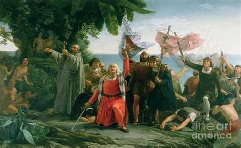 The First Landing Of Christopher Columbus Painting By Dioscoro Teofilo