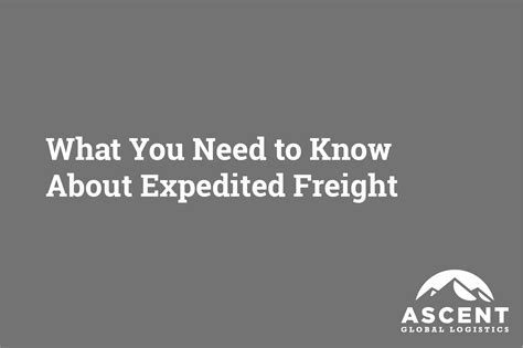 What You Need To Know About Expedited Freight