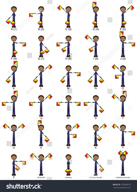 Illustration Twoflag Semaphore Signals Alphabet Stock Vector Royalty