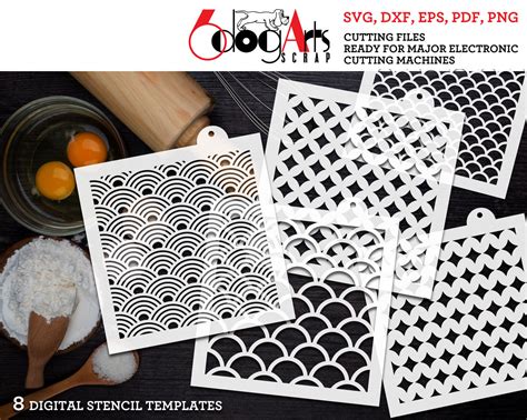 8 Digital Cookie Stencil Templates Svg Dxf Cut Files Download Etsy