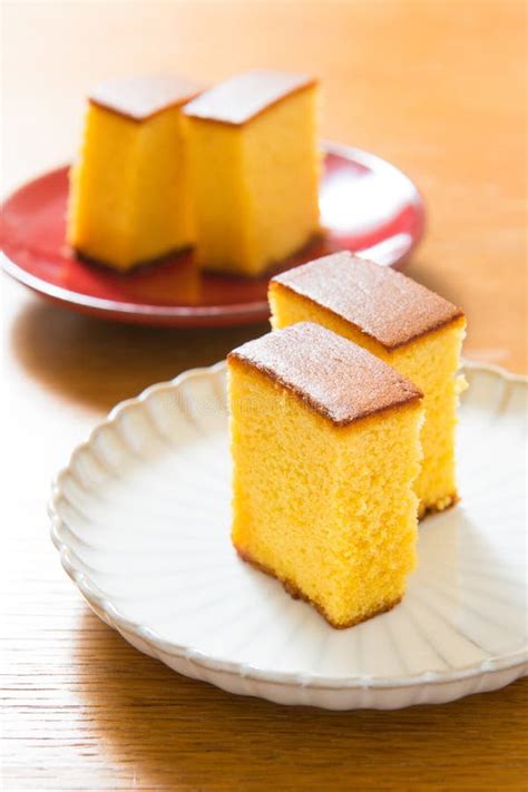 Japanese Sweets Castella Cake Japanese Sponge Cake Stock Photo