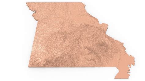 3d Printable Model Missouri Relief Map Cgtrader