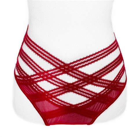 Oh La La Cheri Intimates And Sleepwear Oh La La Cheri Red Lace Buckle Back Criss Cross Cheeky