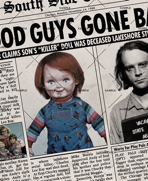 Childs Play 1988 Newspaper Poster Print Chucky Etsy