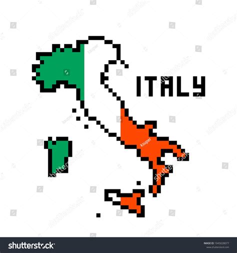 2d 8 Bit Pixel Art Italy Stock Vector Royalty Free 1945028077