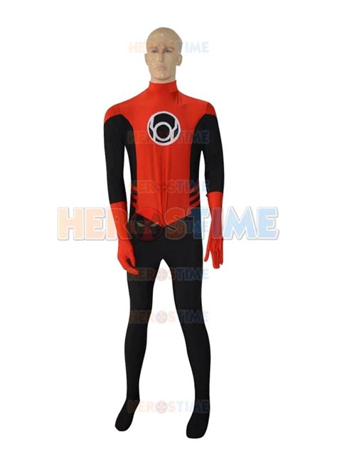 Red Lantern Costume Superheros Zentai Full Body Suit Halloween Costume