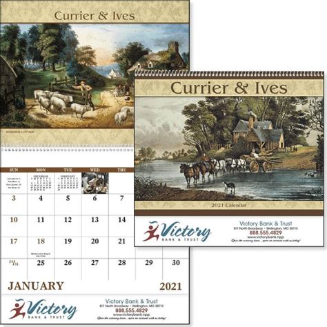 Promotional Currier And Ives Calendars 2022 Spiral Calendars
