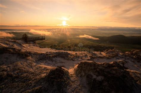 Majestic Sunrise In The Winter Mountains Landscape Stock Photo Image