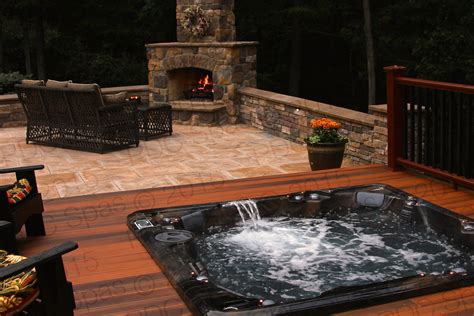 Patio With Fire Pit And Hot Tub