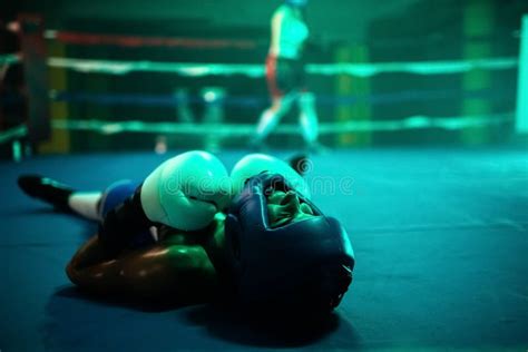 Close Up Of Female Boxer Knocked Out In Final Round Stock Image Image Of Bout Lying 243785799
