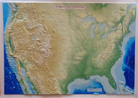 Two New 3d Us Maps Raised Relief Geophysical And Aviation Themed Us