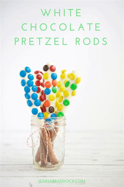 White Chocolate Dipped Pretzel Rods