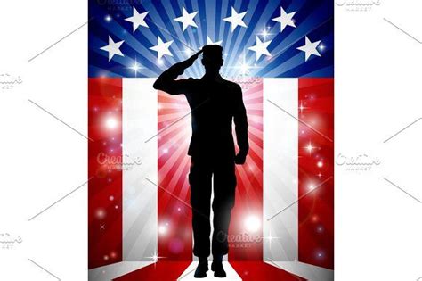Us Soldier Salute Patriotic Background By Christos Georghiou On