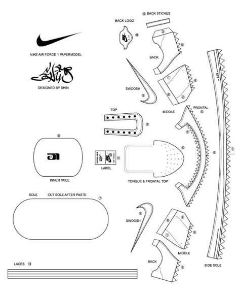 Before you get started, you'll need a template. Nike Air Force 1 de Shin Tanaka | Toys, Crafts and Paper art