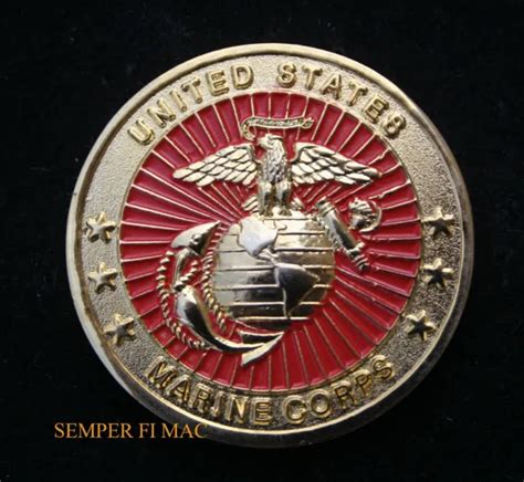 Us Marine Corps Challenge Coin Ega Marines Veteran Pin Up Usmc T Pin