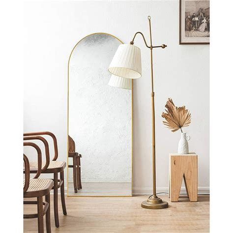 tinytimes 65 x22 arched full length mirror floor mirror with stand full body mirror wall