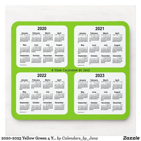4 Year Calendar 2020 To 2023 Free Letter Templates
