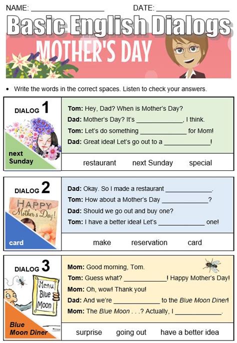 It can then be followed by a speaking activity. All Things Topics - Mother's Day - All Things Topics