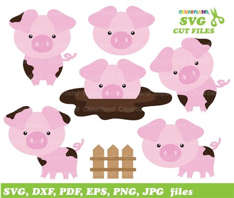 Instant Download Cute Pigs Svg Cut Files Cp2 Personal And Etsy