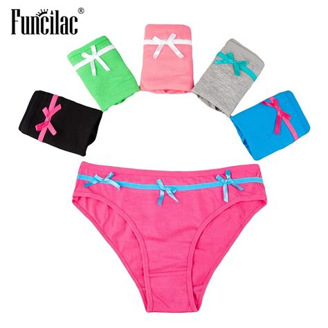 Funcilac Briefs For Women Sexy Panties Solid Cotton Underpants Bow
